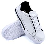 Tênis Casual Pietra Branco/Preto DKShoes