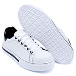 Tênis Casual Pietra Branco/Preto DKShoes