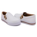 Slip On Pietra Costura Branco Caramelo DKShoes