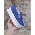 Slip On Zíper Sola Alta Jeans Claro DKShoes