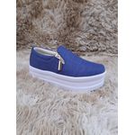 Slip On Zíper Sola Alta Jeans Claro DKShoes