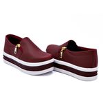 Slip On Zíper Sola Alta Marsala DKShoes