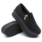 Slip On Zíper Sola Alta Preto Sola Preta DKShoes