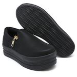 Slip On Zíper Sola Alta Preto Sola Preta DKShoes