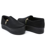 Slip On Zíper Sola Alta Preto Sola Preta DKShoes