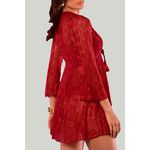 Robe Ritati em Laise com Mangas e Amarração Frontal