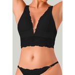 Top Cropped Ritati em Renda com Bojo Triângulo