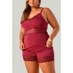 Baby Doll Ritati Plus Size em Liganete e Renda