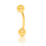Piercing Barbell Curvo Para Sobrancelha Em Ouro 18k
