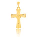 Crucifixo Em Ouro 18k Com Cristo Detalhe Em Ródio