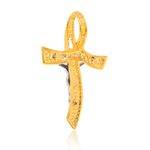Crucifixo Em Ouro 18k Com Cristo Detalhe Em Ródio