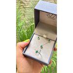 Conjunto Lillium Gota Em Prata Cravejado Com Zircônias