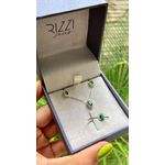 Conjunto Lillium Gota Em Prata Cravejado Com Zircônias