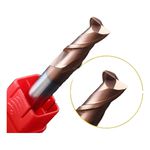 Fresa Topo Metal Duro 8mm 2 Cortes Com Cobertura Tialn Hrc55