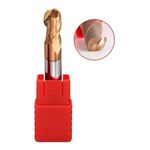 Fresa Topo Esférico 5mm 2 Cortes Hrc55 Metal Duro Cob. Tialn