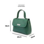 Bolsa Feminina Couro Legitimo Clucth Alça de Mão e Transversal Verde