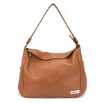 Bolsa Feminina Couro Legitimo Sacola Hobo Média Caramelo