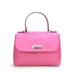 Bolsa Feminina Couro Legitimo Clucth Alça de Mão e Transversal Rosa Pink