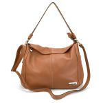 Bolsa Feminina Couro Legitimo Sacola Hobo Média Caramelo