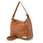 Bolsa Feminina Couro Legitimo Sacola Hobo Média Caramelo