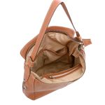 Bolsa Feminina Couro Legitimo Sacola Hobo Média Caramelo