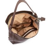 Bolsa Feminina Couro Legitimo Sacola Hobo Média Café