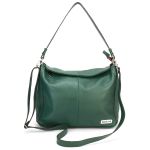 Bolsa Feminina Couro Legitimo Sacola Hobo Média Verde