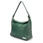 Kit Bolsa Feminina em Couro Legitimo Sacola e Mini Bolsa Transversal Verde Militar