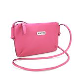 Bolsa Feminina Transversal Pequena Couro Legitimo Rosa Pink