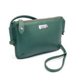 Kit Bolsa Feminina em Couro Legitimo Sacola e Mini Bolsa Transversal Verde Militar