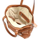 Bolsa Feminina Couro Legitimo Sacola Grande Caramelo