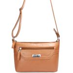 Bolsa Feminina Transversal Pequena em Couro Legitimo Caramelo