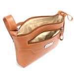 Bolsa Feminina Transversal Pequena em Couro Legitimo Caramelo