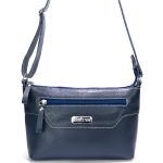 Bolsa Feminina Transversal Pequena em Couro Legitimo Azul