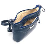 Bolsa Feminina Transversal Pequena em Couro Legitimo Azul