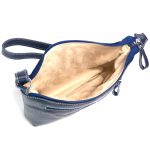 Bolsa Feminina Transversal Pequena em Couro Legitimo Azul