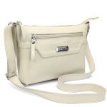 Bolsa Feminina Transversal Pequena em Couro Legitimo Off White
