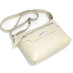Bolsa Feminina Transversal Pequena em Couro Legitimo Off White