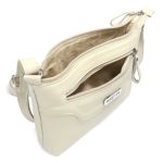 Bolsa Feminina Transversal Pequena em Couro Legitimo Off White
