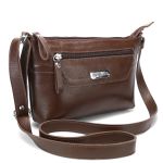 Bolsa Feminina Transversal Pequena em Couro Legitimo Café