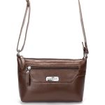 Bolsa Feminina Transversal Pequena em Couro Legitimo Café