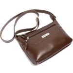 Bolsa Feminina Transversal Pequena em Couro Legitimo Café