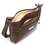Bolsa Feminina Transversal Pequena em Couro Legitimo Café