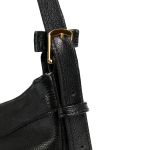 Bolsa Feminina Transversal e Ombro com Regulagem Sacola Média em Couro Legitimo Preta