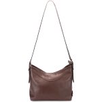 Bolsa Feminina Transversal e Ombro com Regulagem Sacola Média em Couro Legitimo Café