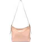 Bolsa Feminina Transversal e Ombro com Regulagem Sacola Média em Couro Legitimo Nude