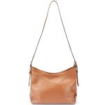 Bolsa Feminina Transversal e Ombro com Regulagem Sacola Média em Couro Legitimo Caramelo 