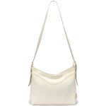 Bolsa Feminina Transversal e Ombro com Regulagem Sacola Média em Couro Legitimo Off White