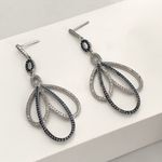 Brinco Nano Turquesa e Zirconias Prata 925