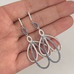 Brinco Nano Turquesa e Zirconias Prata 925